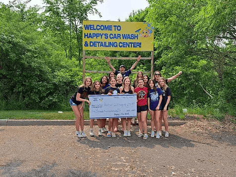 Cheerleaders celebrating